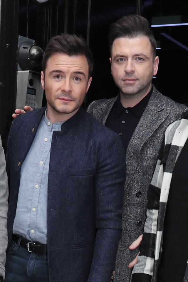  Shane Filan and Mark Feehily both looked dapper as they arrived a Magic FM