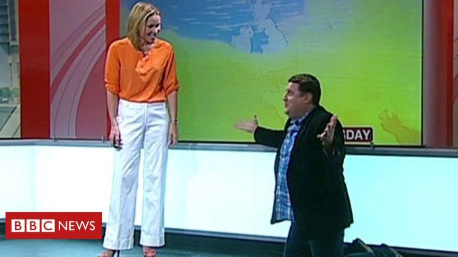  Dianne Oxberry was a weather presenter for the BBC - seen here with Peter Kay