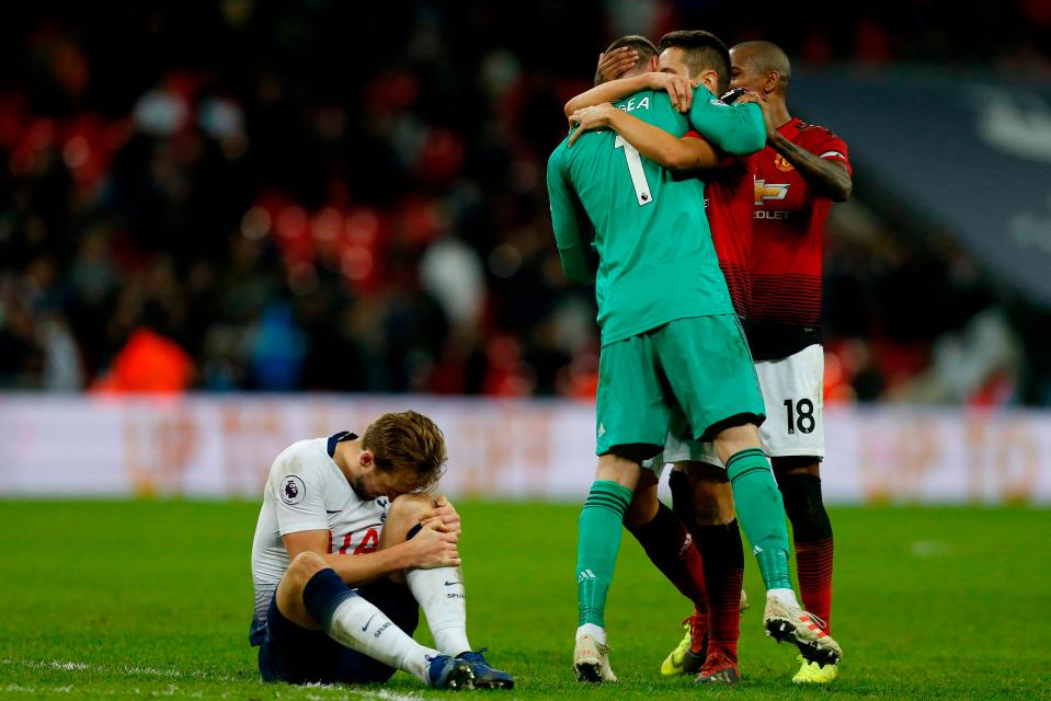  Harry Kane fell to the ground after the final whistle holding his knee