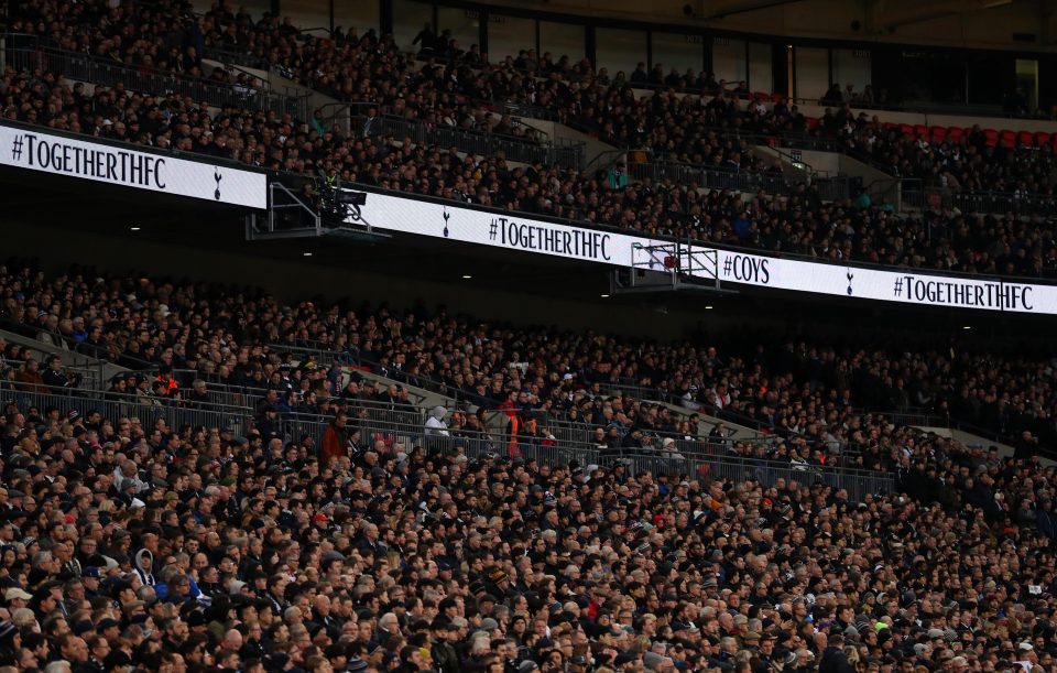  Tottenham removed 30 Manchester United fans from the home end at Wembley