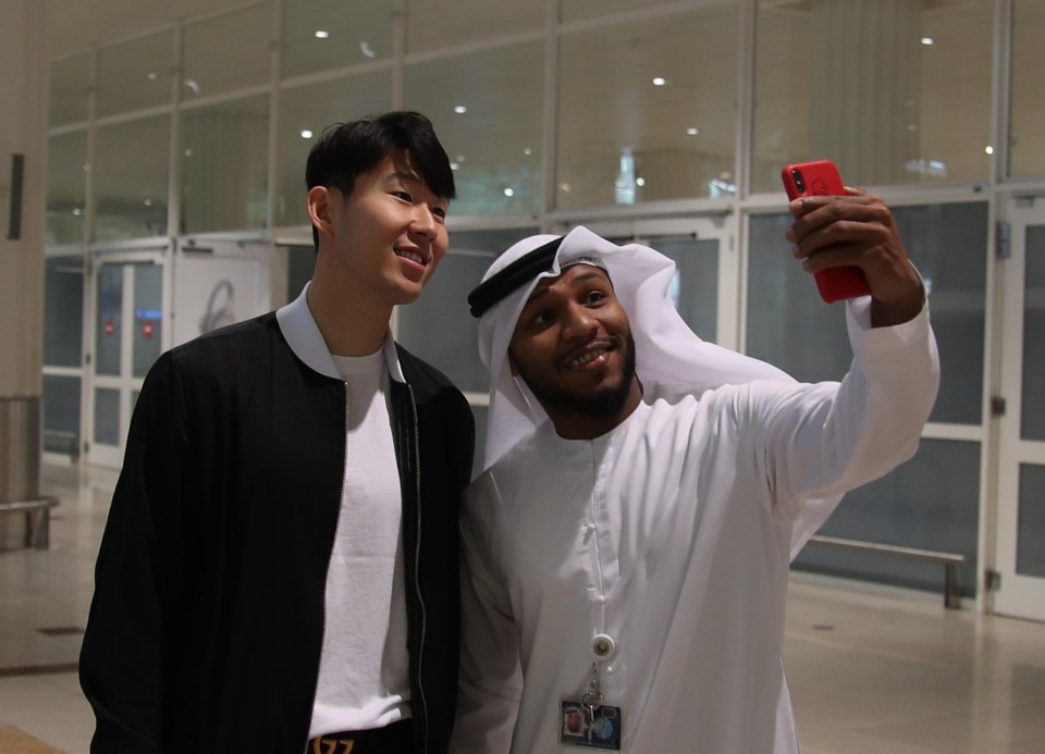 Son Heung-Min arrives in Dubai to take part in the Asian Cup