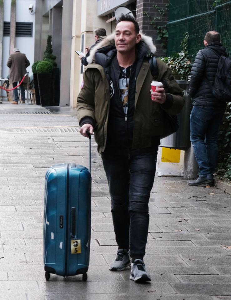  Head judge Craig Revel Horwood pushed his suitcase into the venue