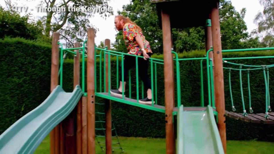  Keith Lemon discovered Owen's jungle gym in the garden