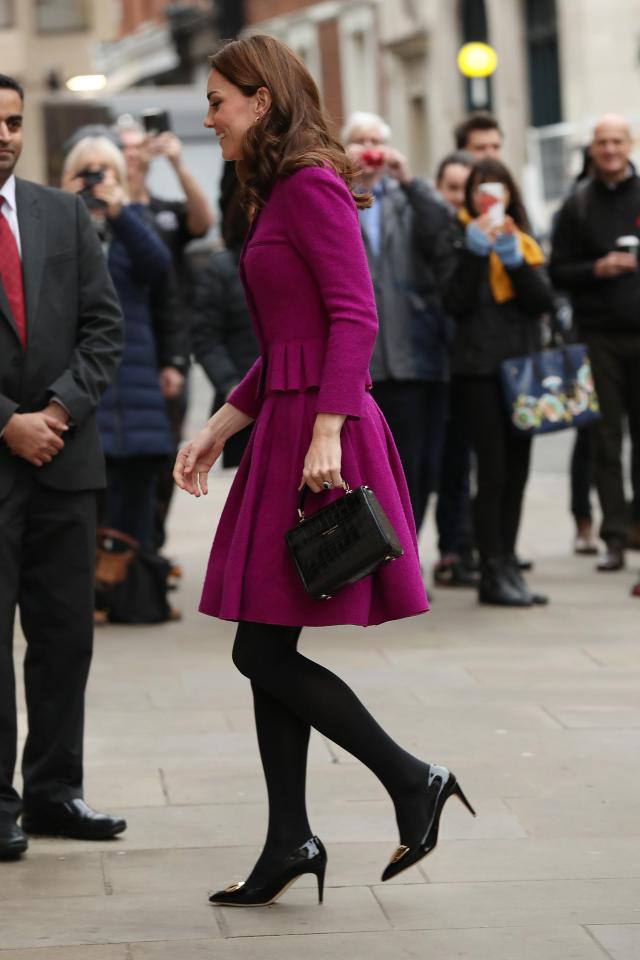  The Duchess of Cambridge wore dark tights to ward off the winter cold