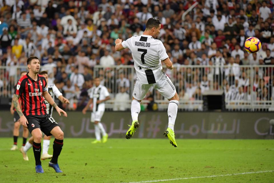  Juventus striker Cristiano Ronaldo netted the only goal of the game against AC Milan