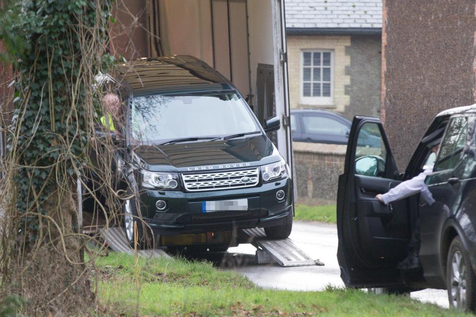  The new car arrived at the estate yesterday afternoon