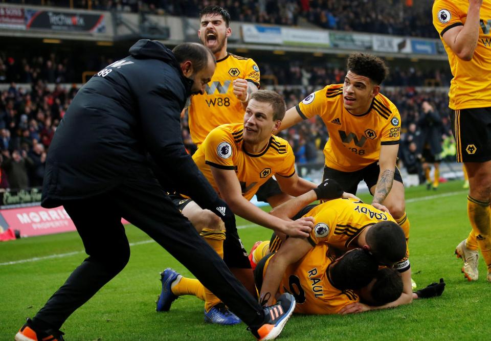  The Wolves boss came onto the pitch and celebrated with his players