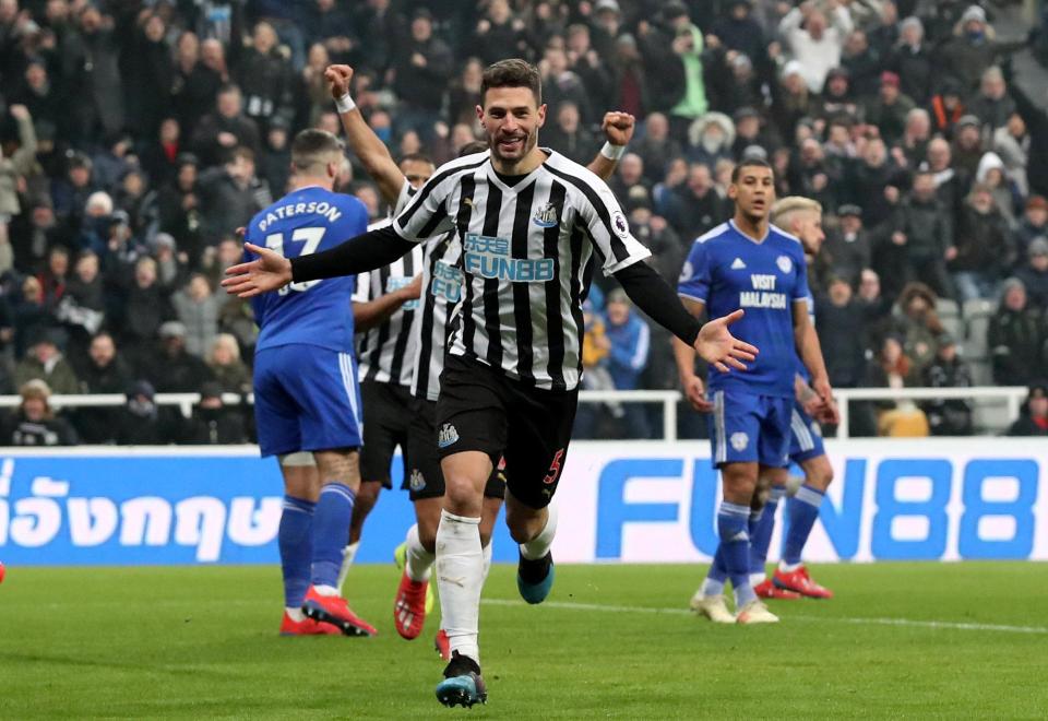  Fabian Schar grabbed a double to help Newcastle out the relegation zone