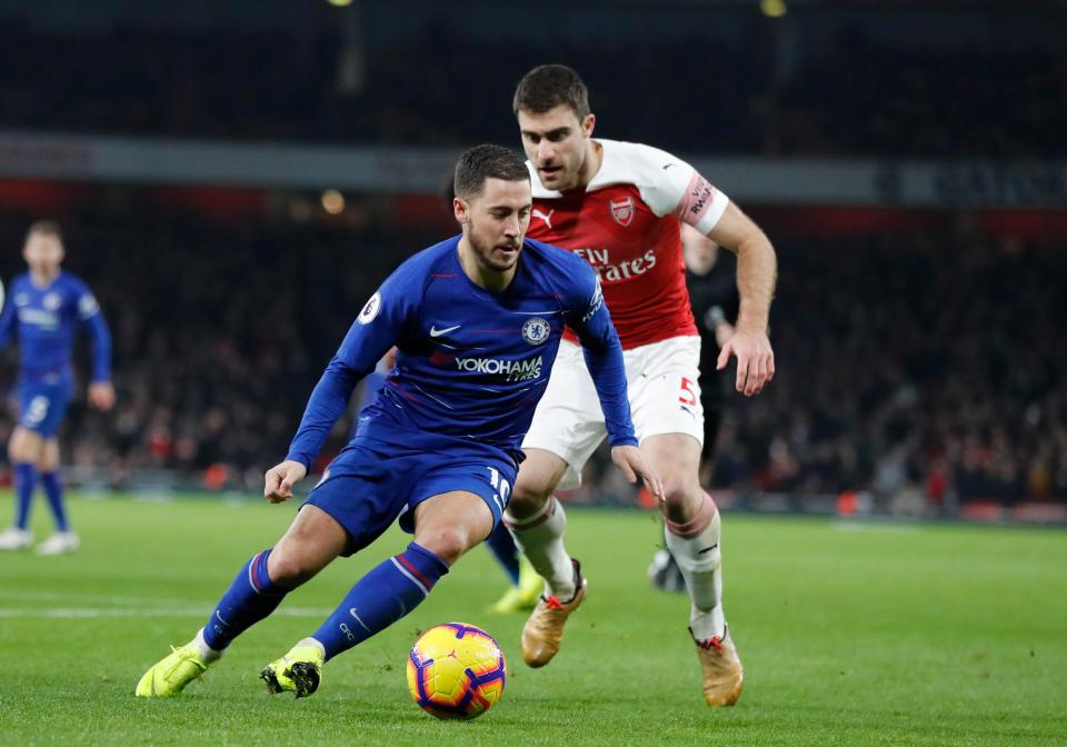  Eden Hazard struggled to perform as a false nine