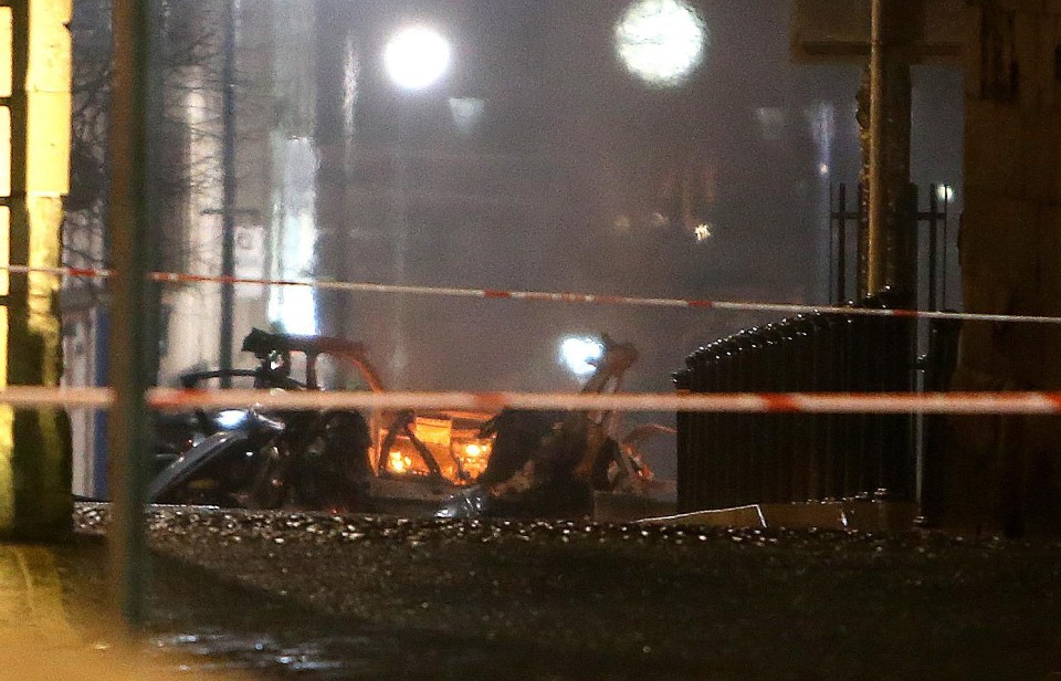 The scene of the car bomb in Londonderry city centre