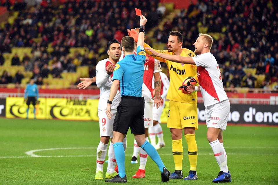  Naldo and Stefan Mitrovic were both sent off during the explosive Ligue 1 clash