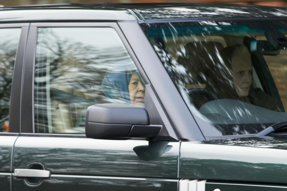  The Queen has been spotted driving with her SEATBELT on on Saturday, after she was criticised for not wearing it last Friday in the aftermath of Prince Philip's horror car crash