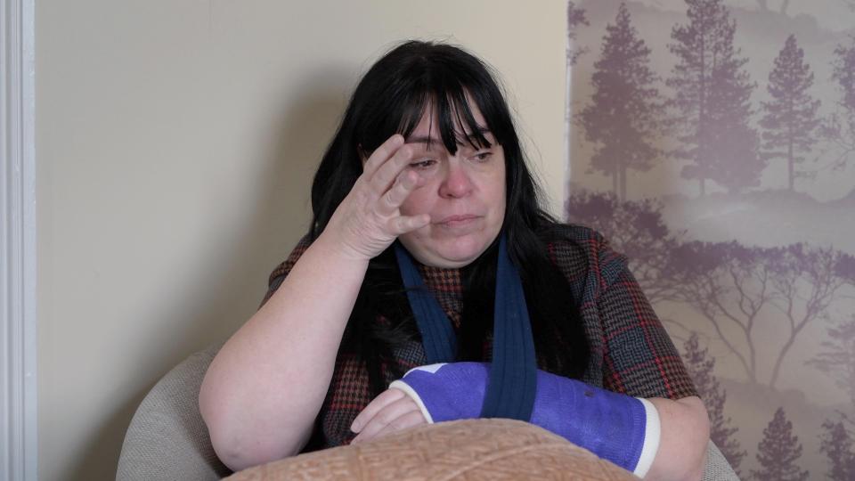  Mum-of-two Emma Fairweather, 45, was left with a broken arm