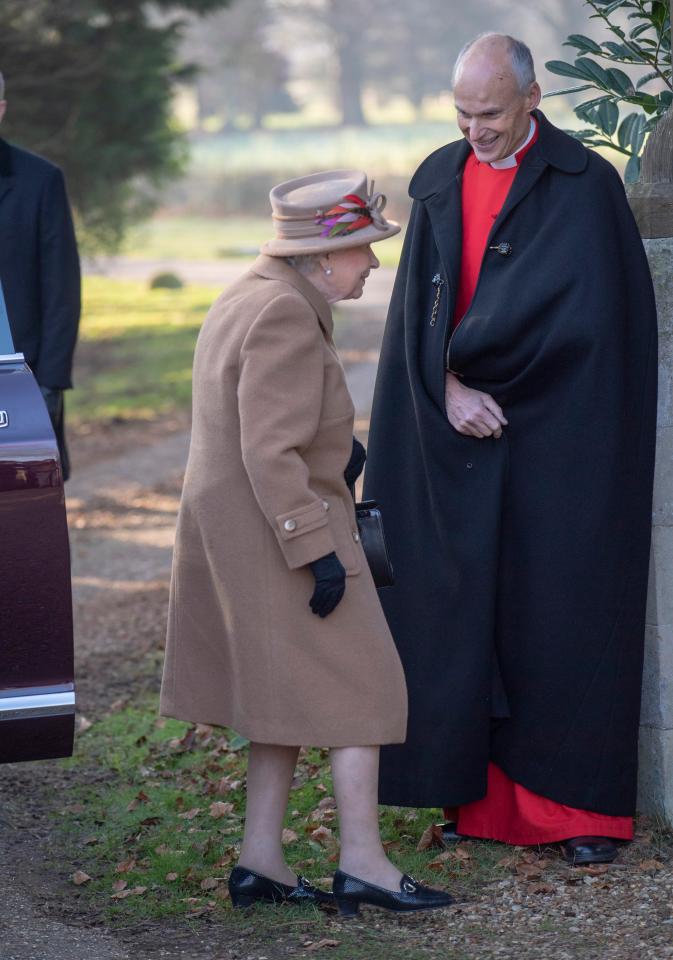  The monarch attended today's service at the 13th century St Peter's church in Wolferton