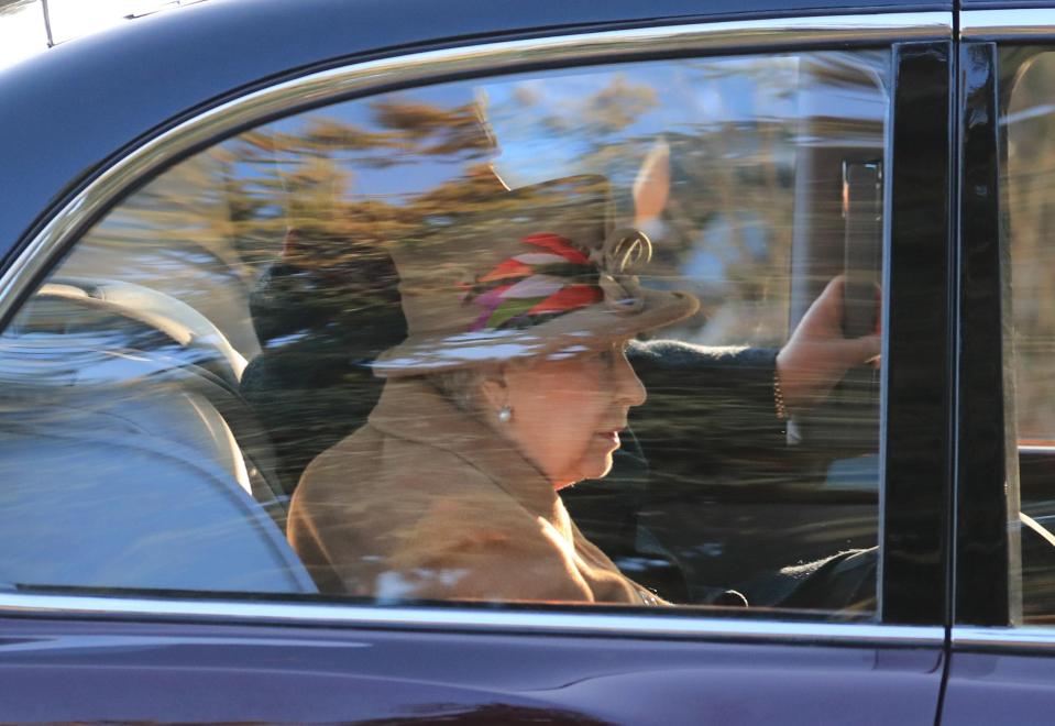  The Queen was driven in a black Bentley