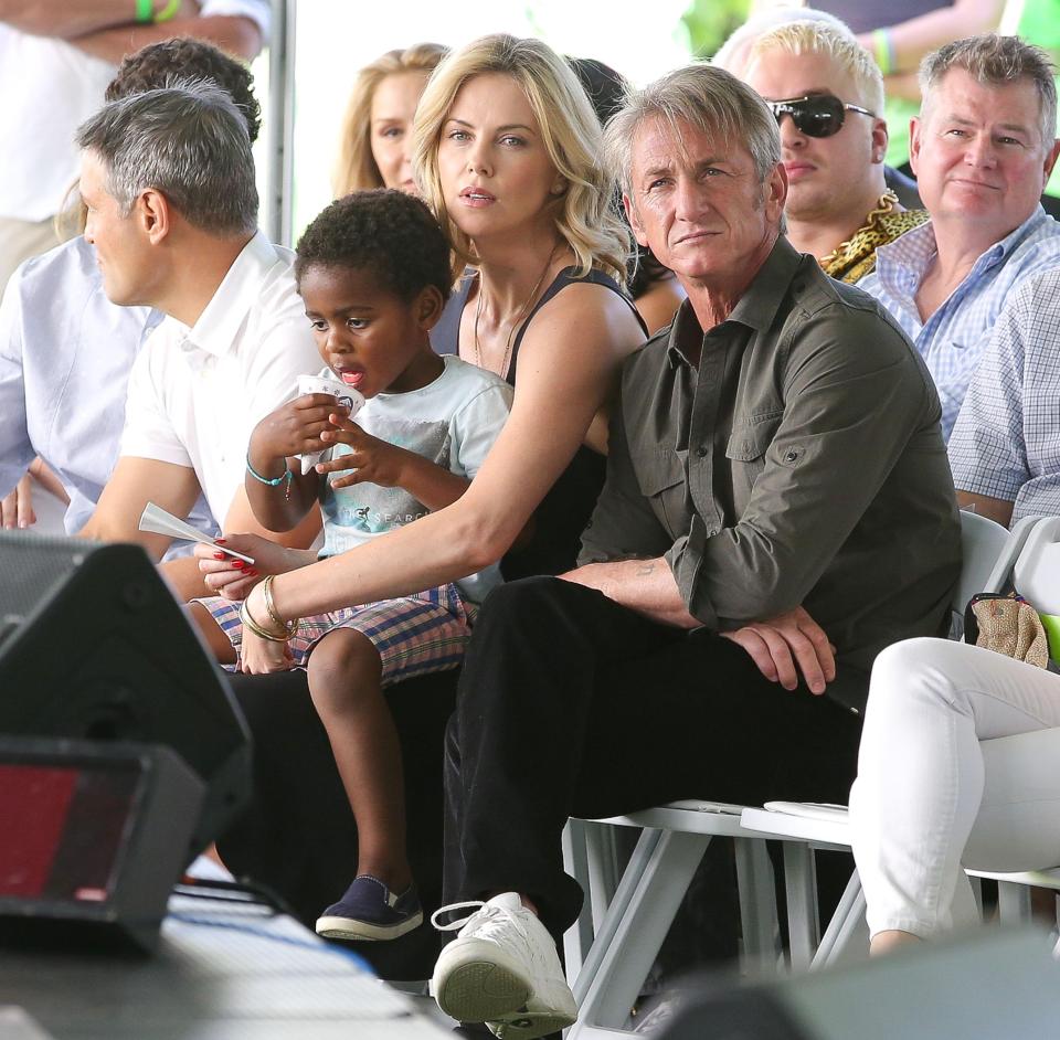  Charlize has two children, August and Jackson, and previously dated Sean Penn, pictured