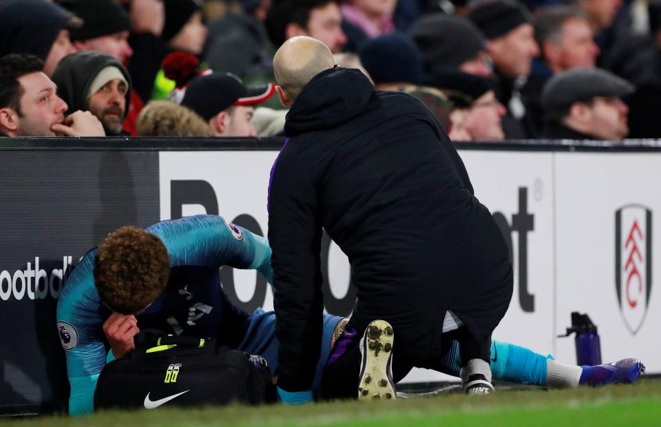  The incident occurred late on during Tottenham's 2-1 win at Craven Cottage