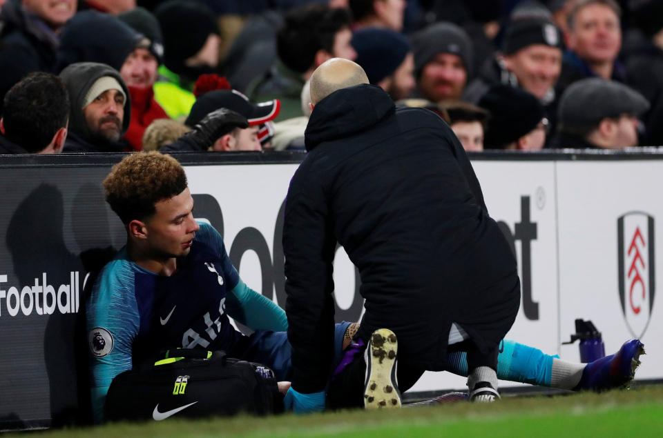  Dele Alli was forced off injured against Fulham with a hamstring problem