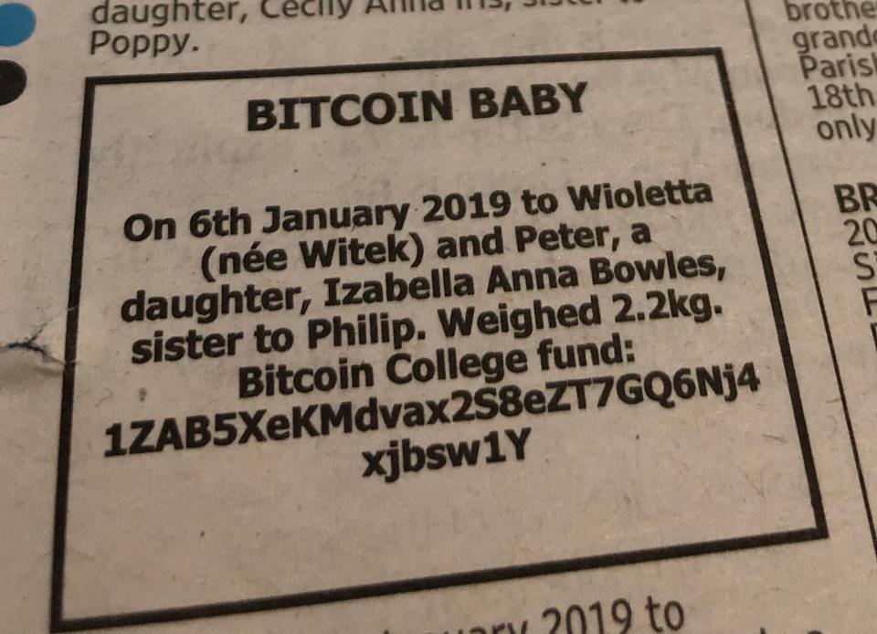 Bitcoin Baby ad