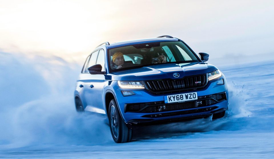  There were supercars on show at Arjeplog, but my laps in the Kodiaq were just as much fun