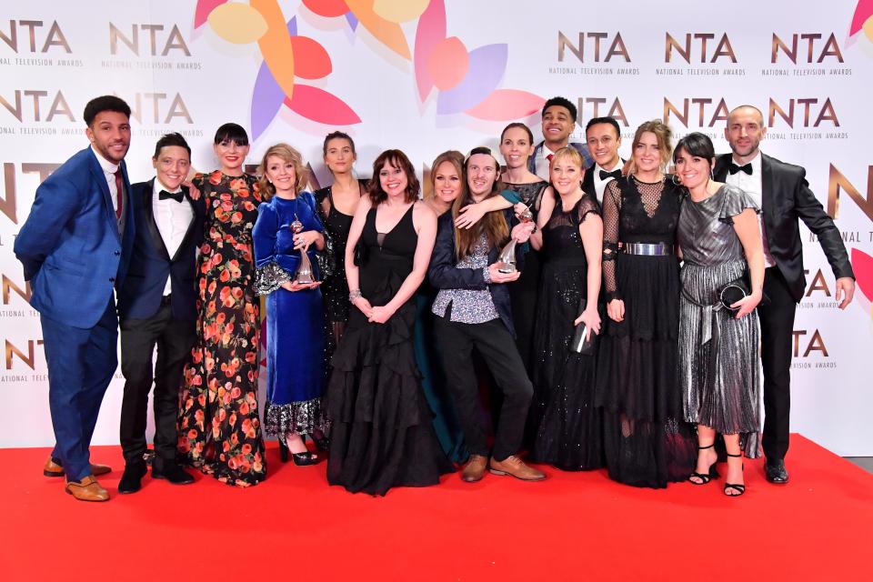  The cast and crew turned out to collect the award