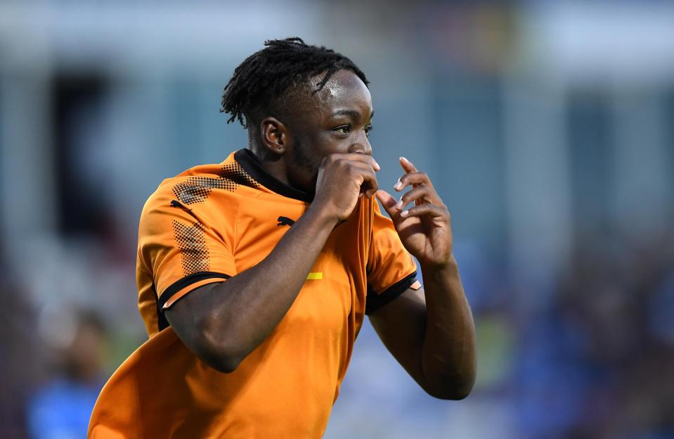  Samuels kissed the Wolves badge when he scored in a preseason friendly against Peterborough two seasons ago