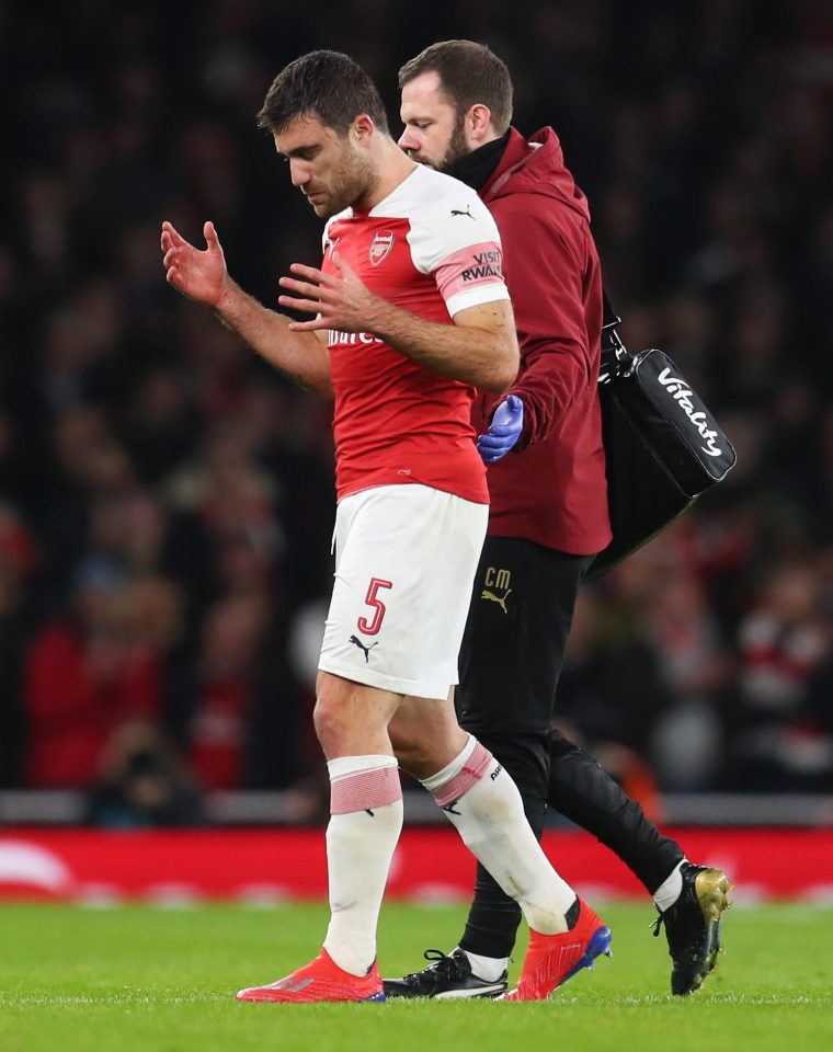  Arsenal defender Sokratis is out for a month with an ankle injury