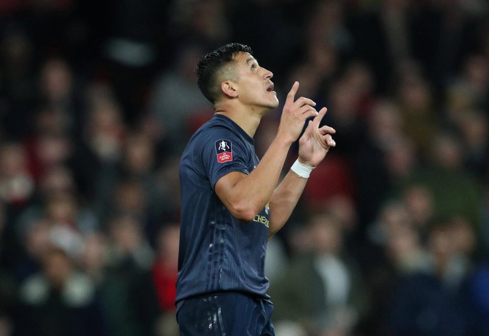  Sanchez gave Manchester United the lead in the 3-1 FA Cup win over Arsenal