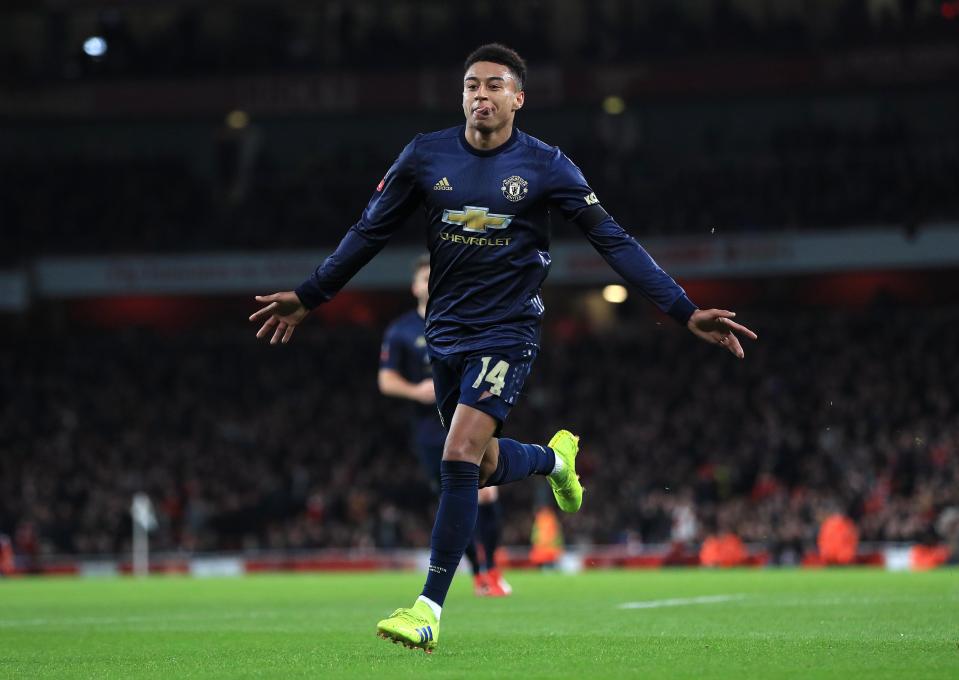  Jesse Lingard scored the second Manchester United goal in their 3-1 win over Arsenal