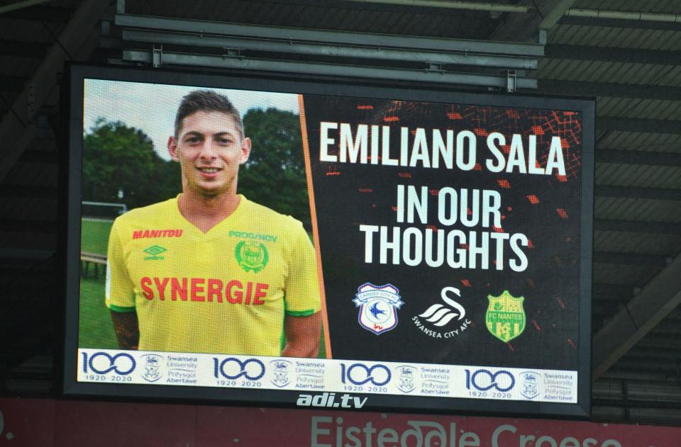  The player remains missing after his plane crashed between France and the UK