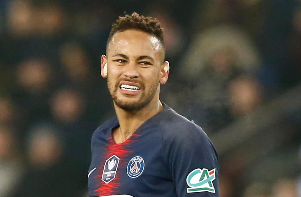  Neymar has been ruled out of next month's Champions League clash with Manchester United