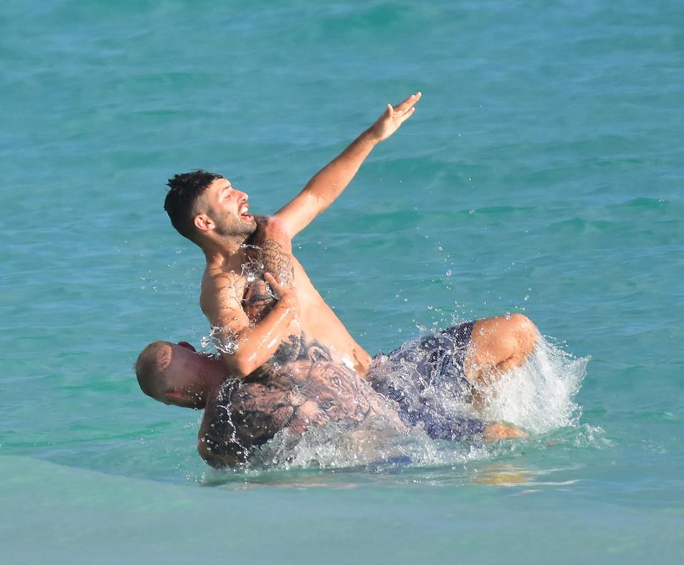  England's cricket stars were messing around in the Caribbean sea