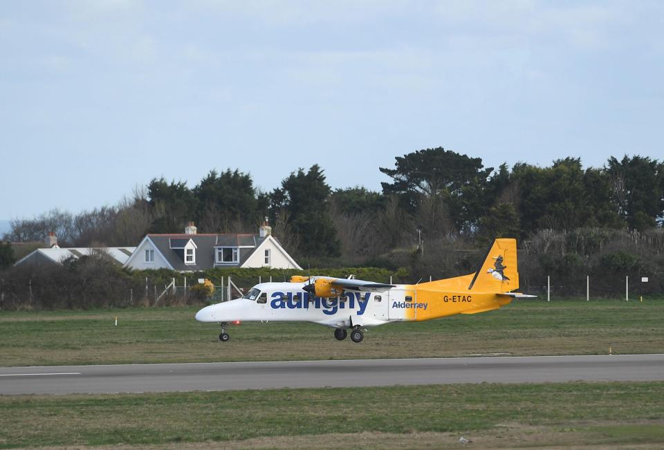  Sala's family boarded this 'scenic flight' from Guernsey as they tourned Alderney today