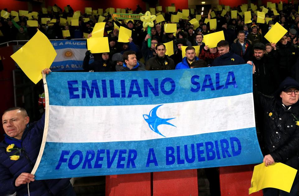  Fans paid tribute to Sala at Cardiff's game against Arsenal