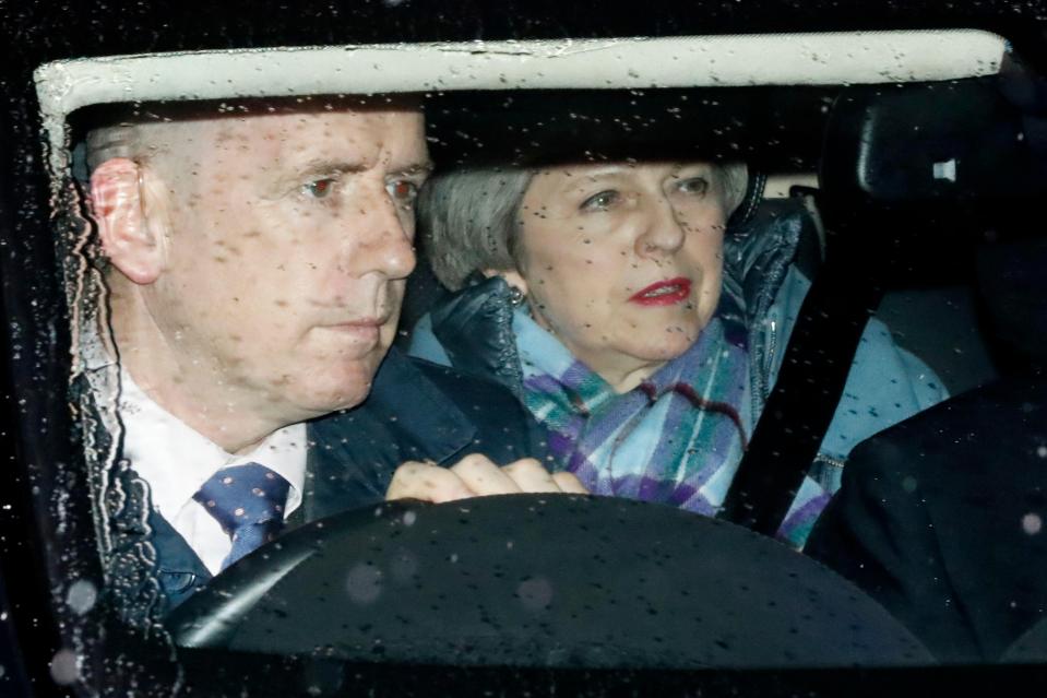  Theresa May leaving the House of Commons after tonight's vote