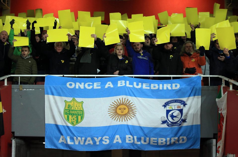  Fans at the Emirates paid tribute to the missing 28-year-old with flags and banners