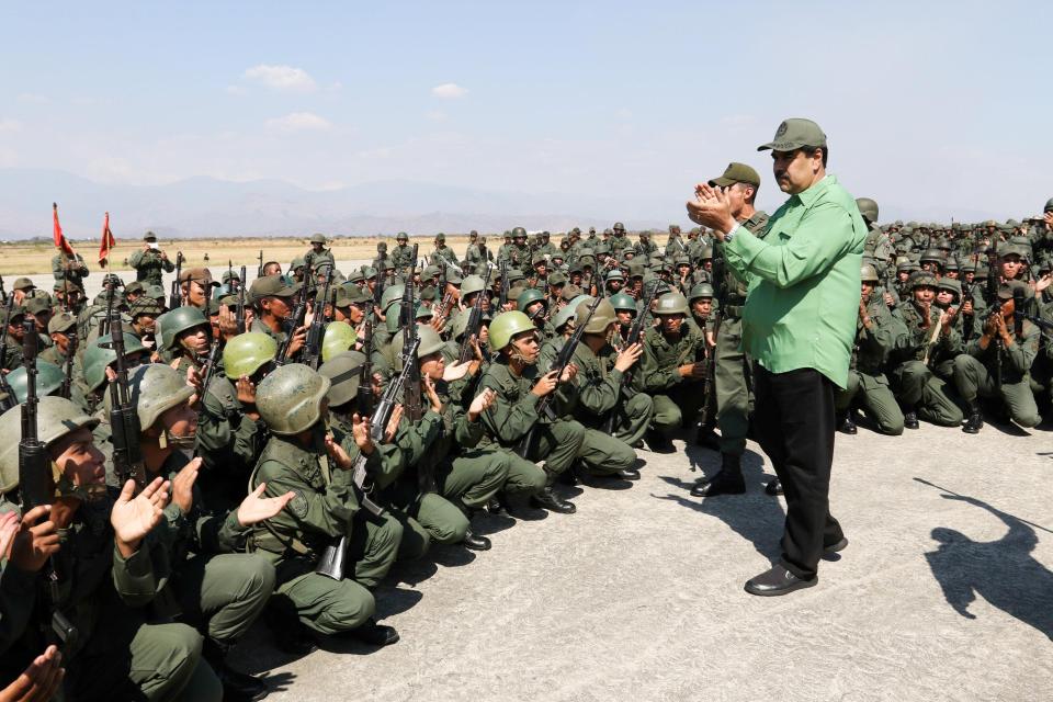  Maduro attends a military exercise in Maracay, Venezuela on Tuesday