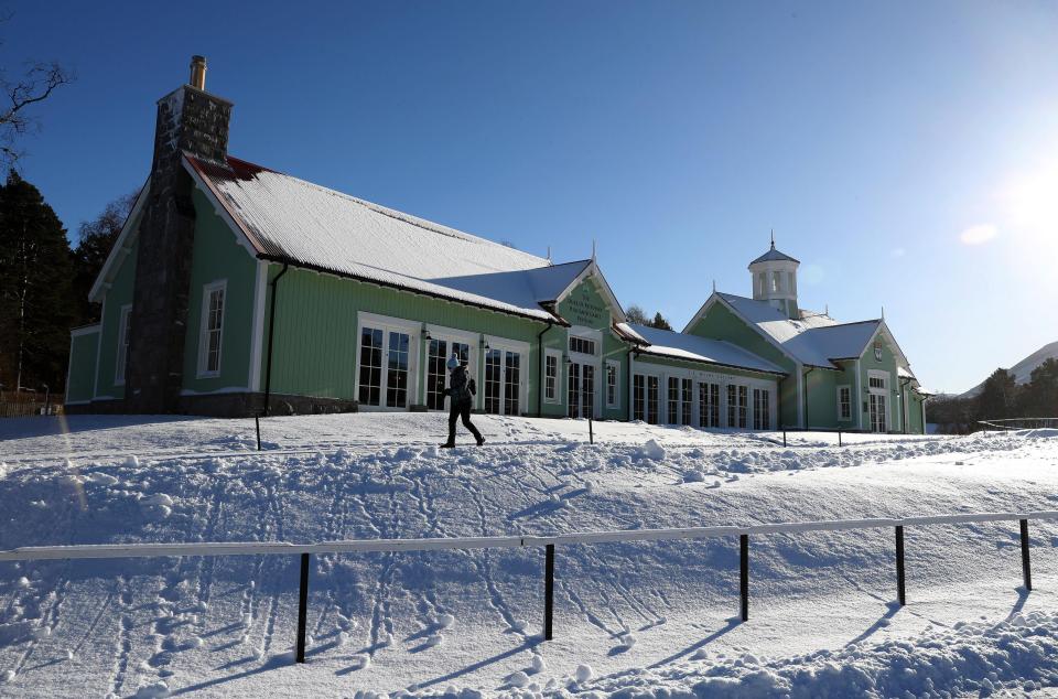  The Duke of Rothesay Highland Games Pavilion in Braemar in the Scottish Highlands after the village was one of the coldest places in the UK last night as temperatures dropped to almost -15C