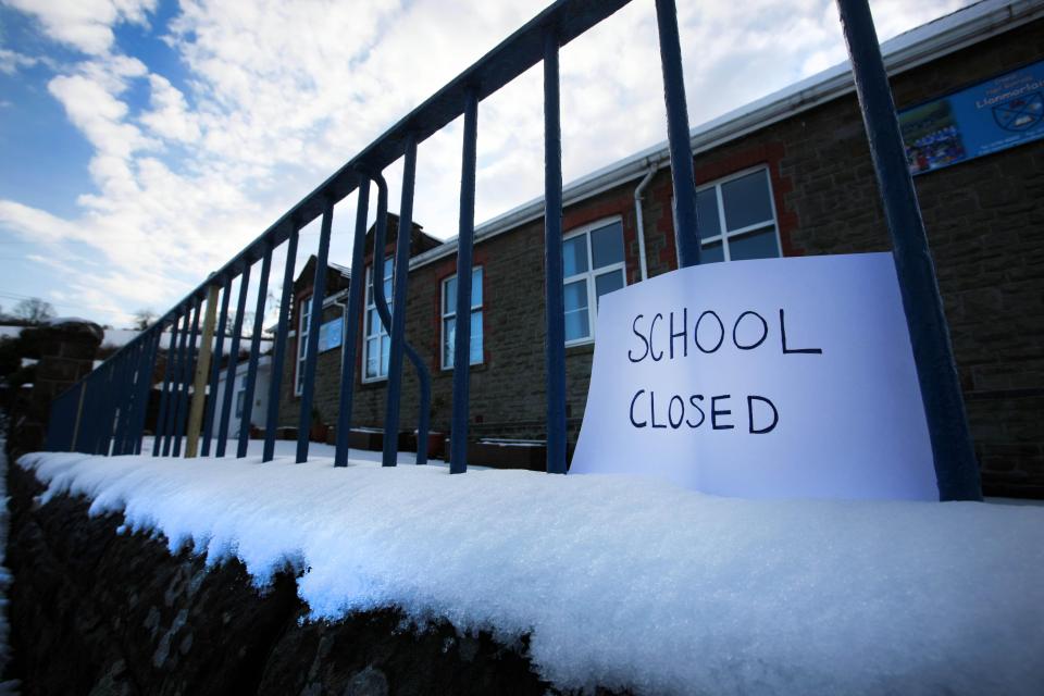  Schools all over the UK tomorrow will be shut due to heavy snow