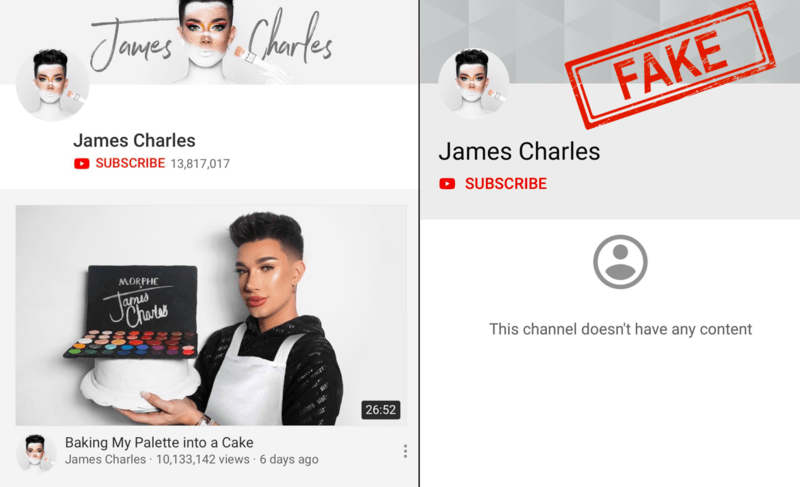  Fraudsters are setting up fake YouTube celeb accounts