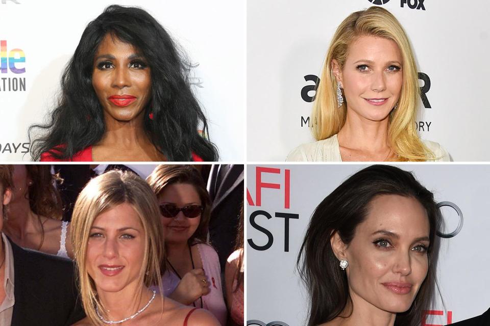  Top left: Sinitta, top right: Gwyneth Paltrow, bottom left: Jennifer Aniston, bottom right: Angelina Jolie