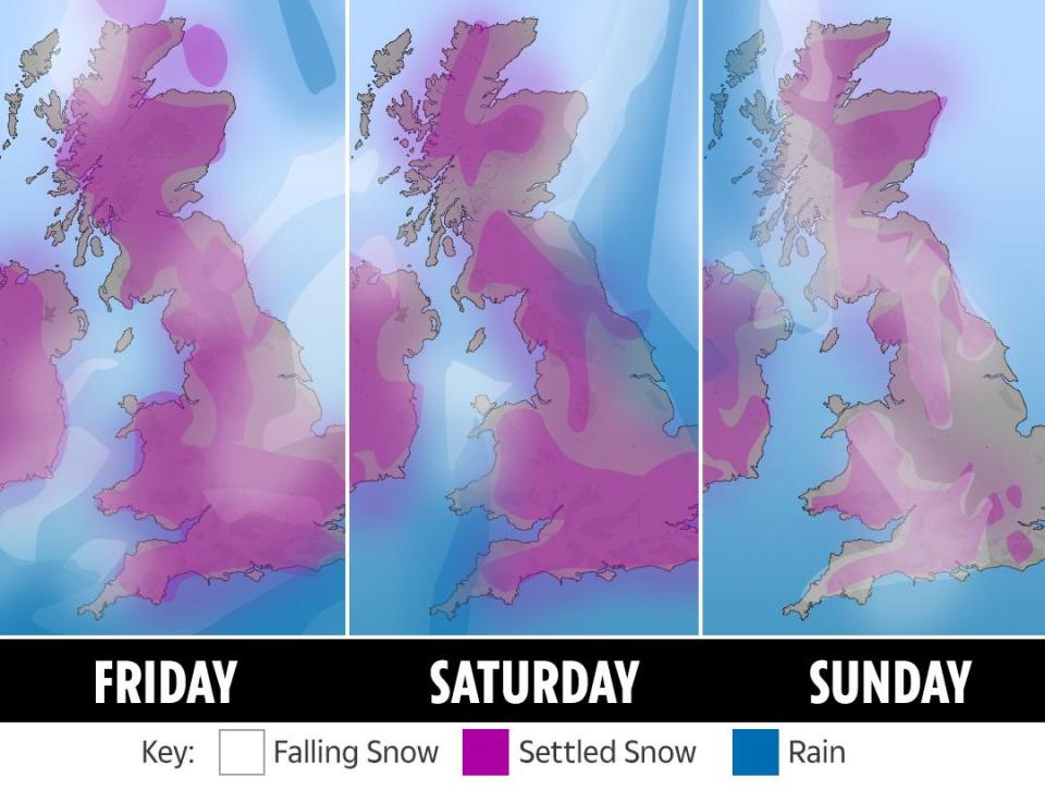  There is further snow coverage forecast for the next two days with the heavy showers easing up on Sunday