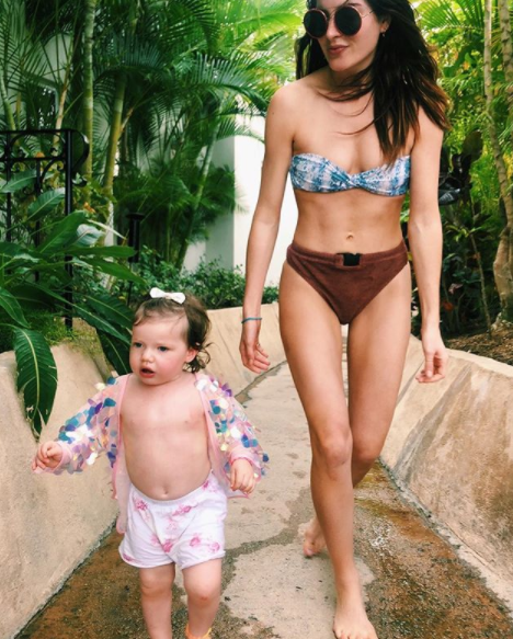  Binky Felstead wowed in a bandeau bikini on holiday with daughter India in Mexico