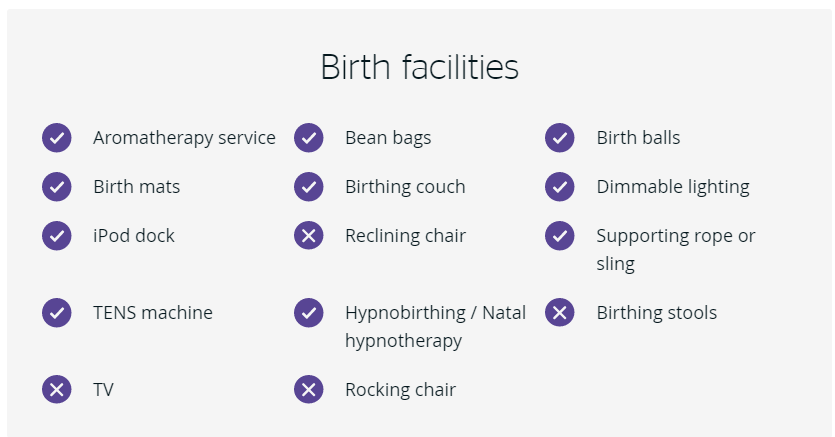  Frimley Park Hospital doesn't offer private maternity care, so facilities are a bit more basic