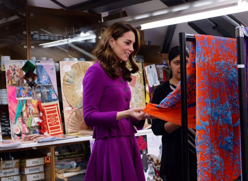  Kate examines material used as part of the Royal Opera productions