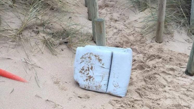  Emiliano Sala plane cushions on the beach