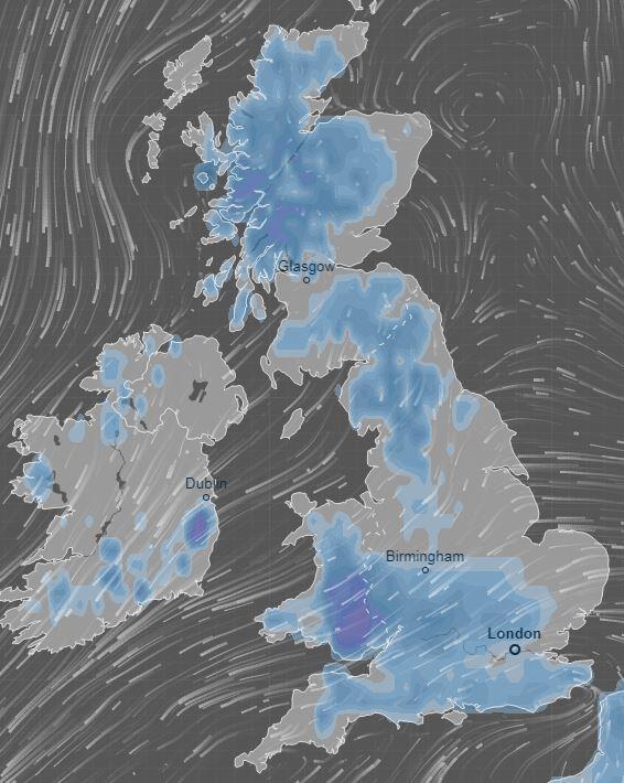  There will be a 10-hour blizzard covering most of the UK today and into Friday