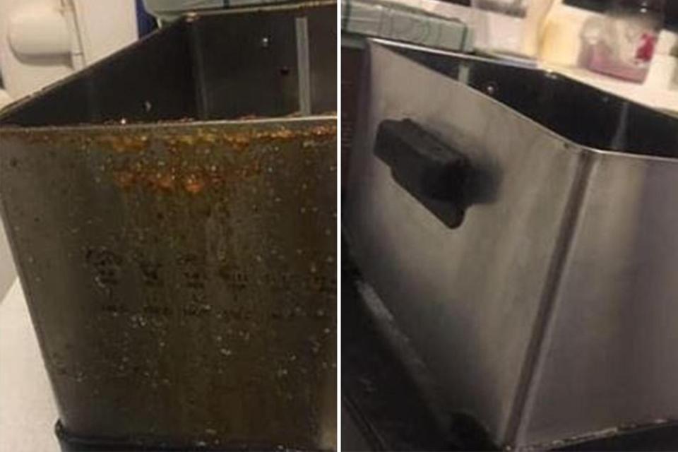  A mum shared a dramatic before and after shot of her deep fat fryer after using The Pink Stuff paste