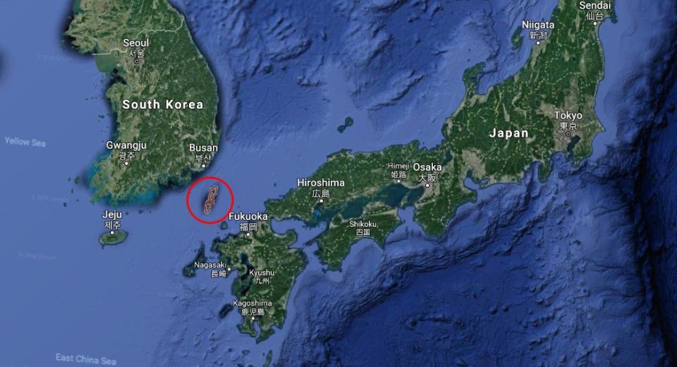  The island of Tsushima lies in the strait between Japan and the Korean Peninsula