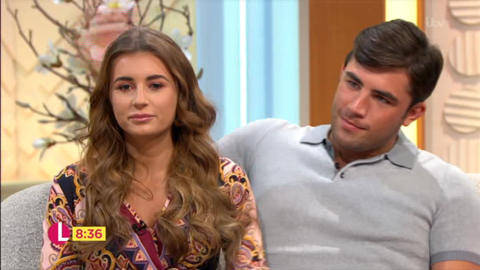  Jack appeared to quickly put his arm around his girlfriend as they realised they were on camera